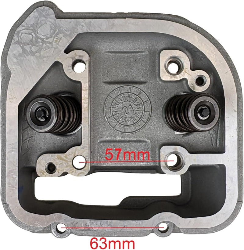 RedCap 170cc Gy6 61mm Big Bore Cylinder Head Assembly for Gy6 169cc & 200cc Engines TANK 200, TaoTao Bull 200 With 57mm Stud Spacing - Type K-block Superiority (Engine LF161QMK) - Image 2